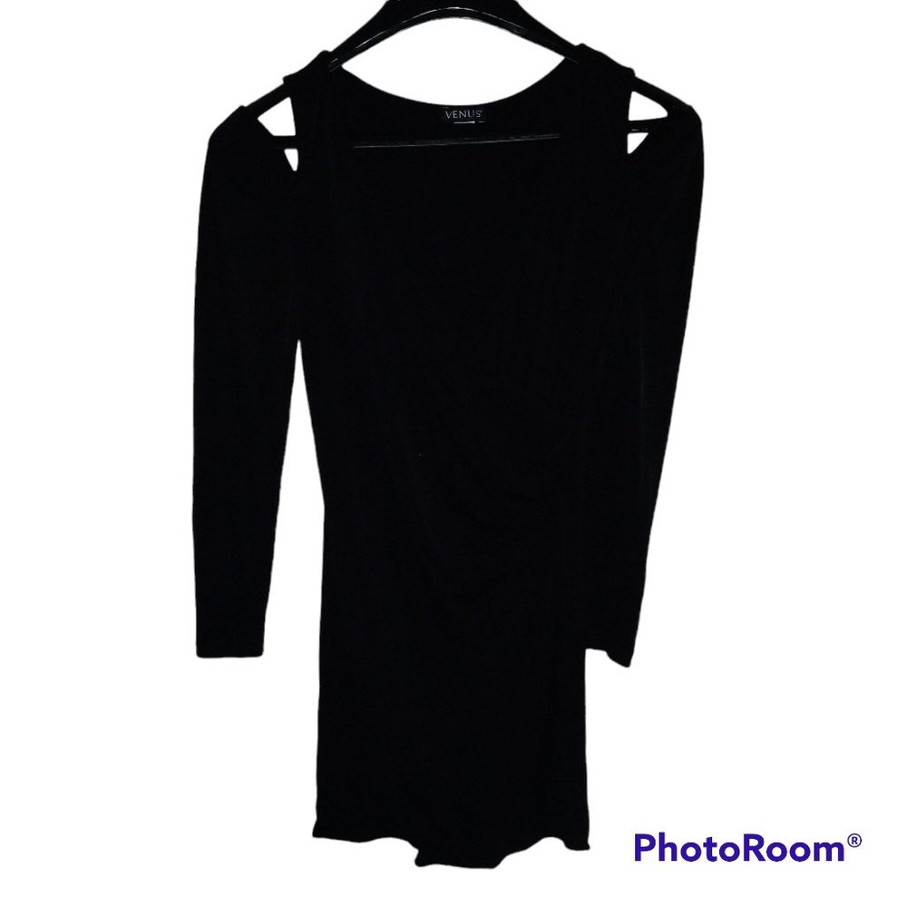 VENUS Black Cold Shoulder Bodycon Dress Women’s Size S - Picture 7 of 14